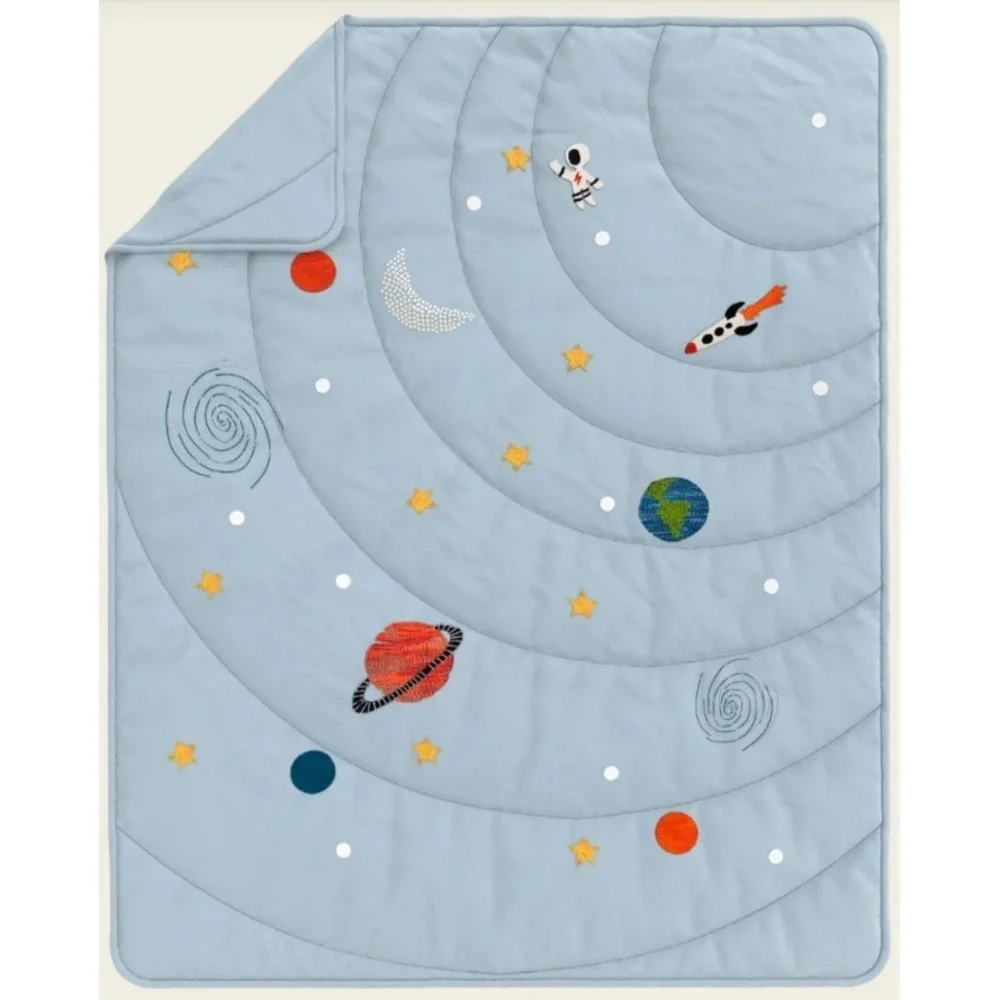 Nestig Starship Space Personalized Baby Quilt 